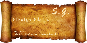 Sikolya Géza névjegykártya