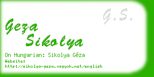 geza sikolya business card